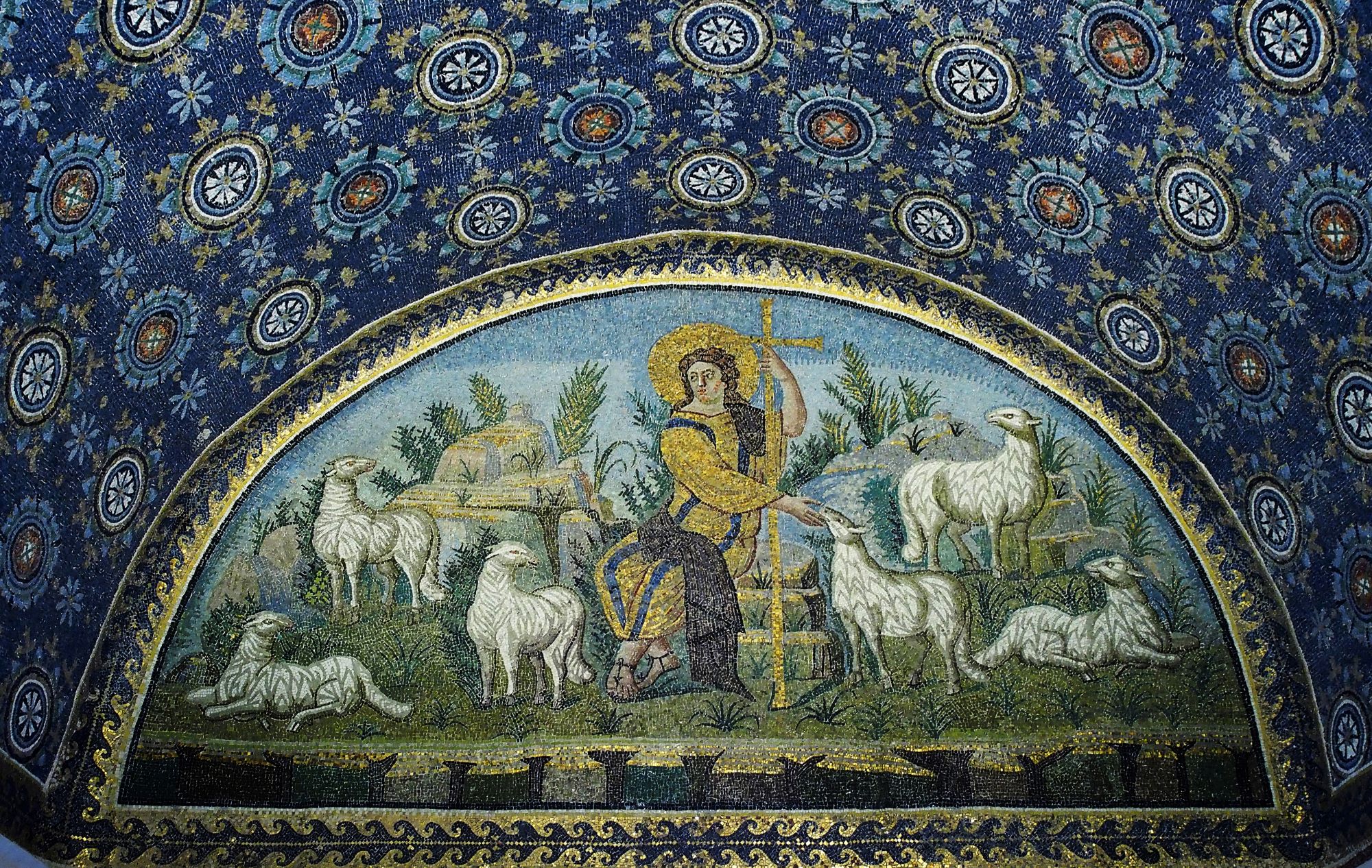 tranh kham mosaic the good shepherd