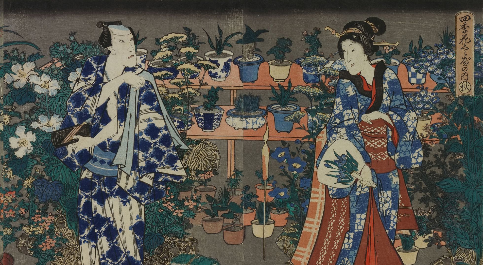 tranh nhat ban ukiyo e bonsai