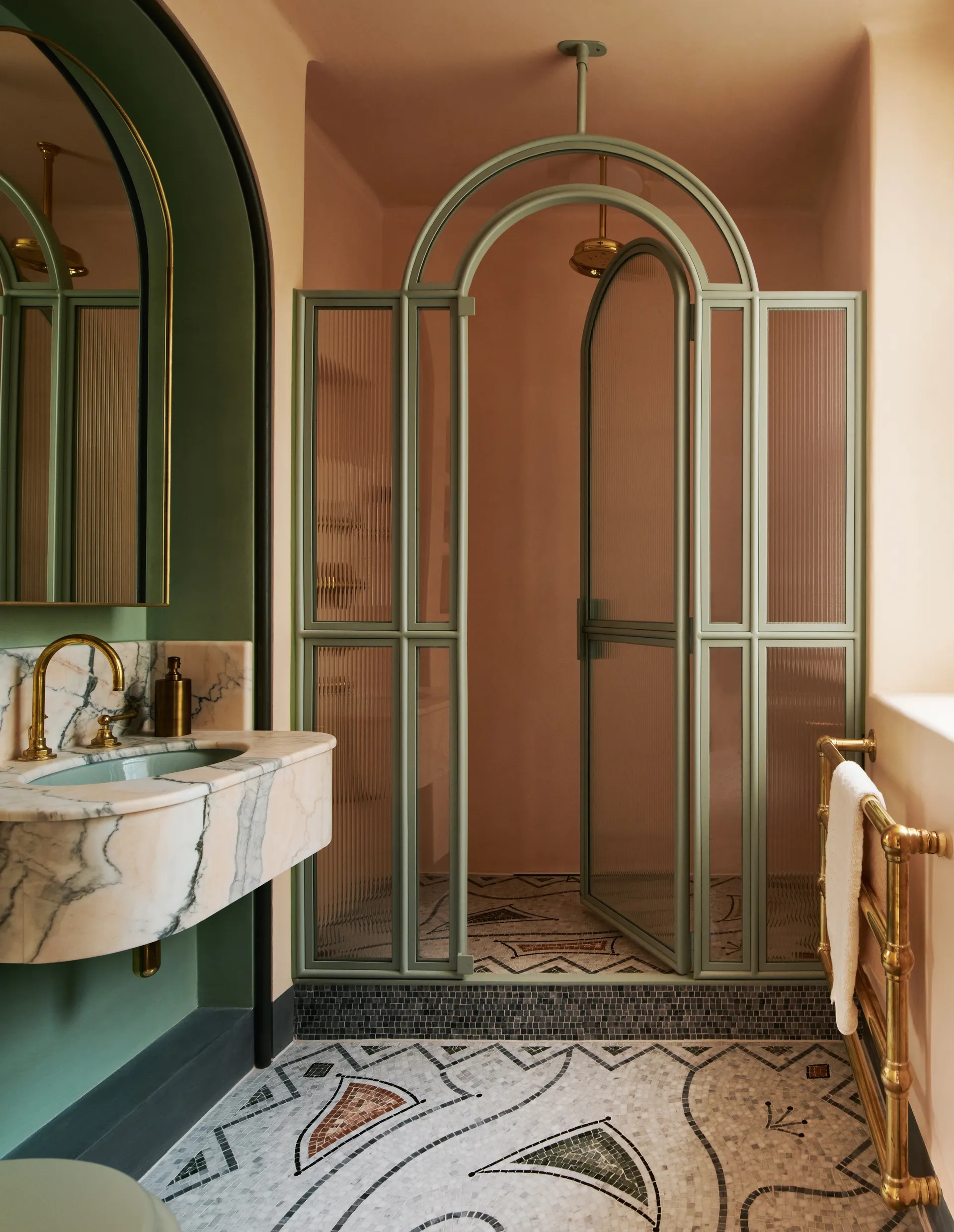 art deco bathroom design Maddux Creative Marylebone Pied-à-Terre Los Angeles san kham Jean Cocteau The Water Monopoly