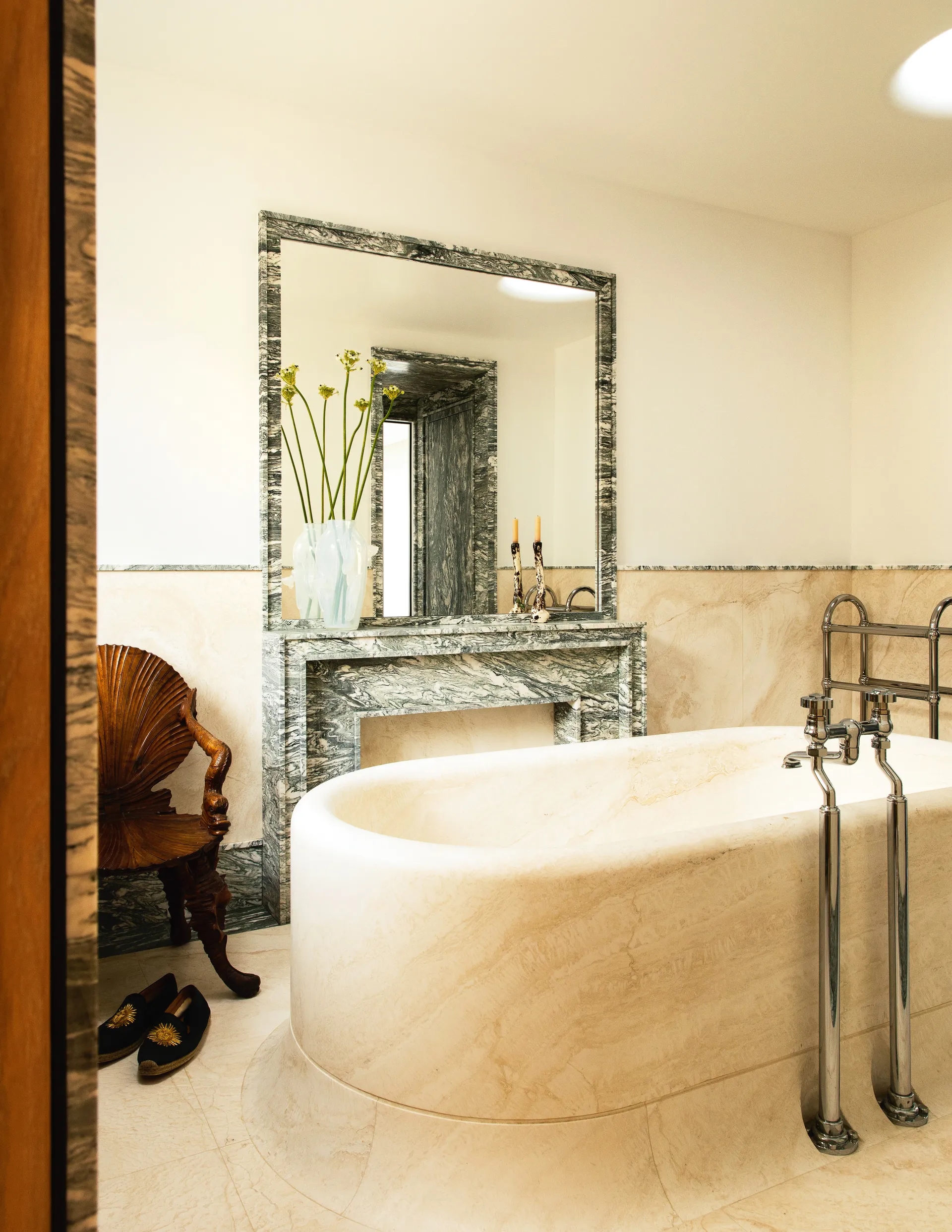 art deco bathroom design Cipollino Verde Claves Architecture Guignier Paris