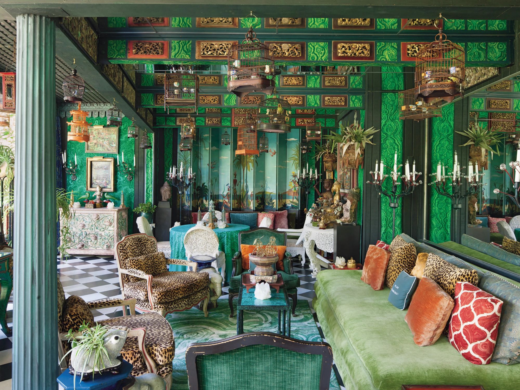 tony duquette Dawnridge phong khach noi that chiet trung