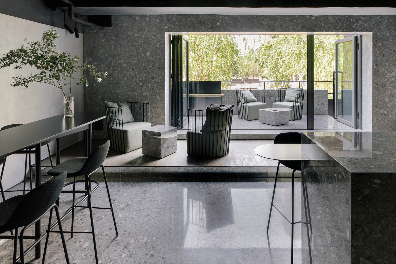 quan bar nha hang polished concrete Lievito MDDM Studio