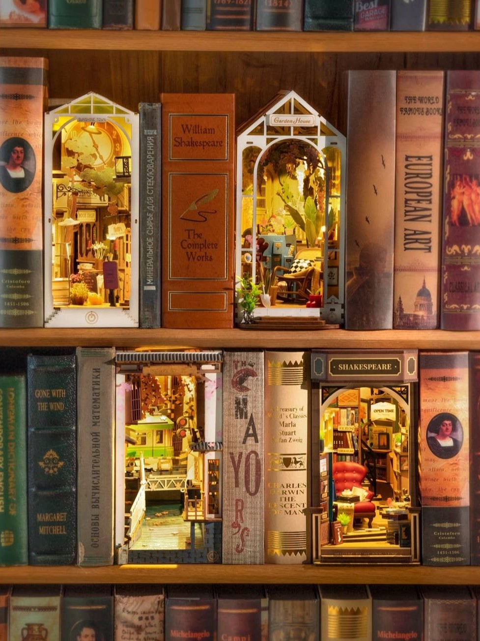 book nook thu nho tiem sach gia sach