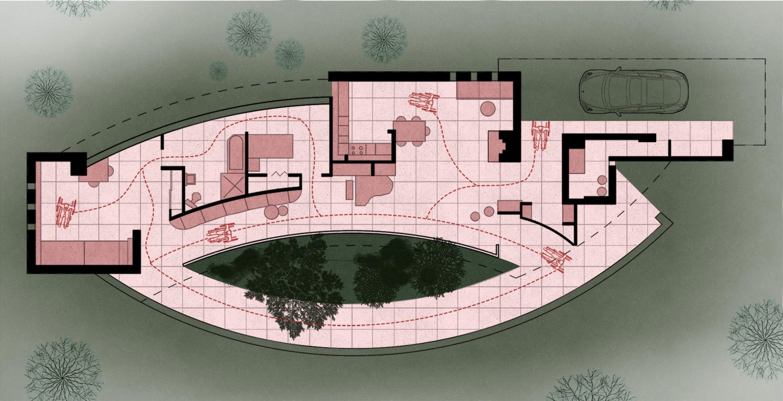 laurent house nha usonian so do mat bang floor plan