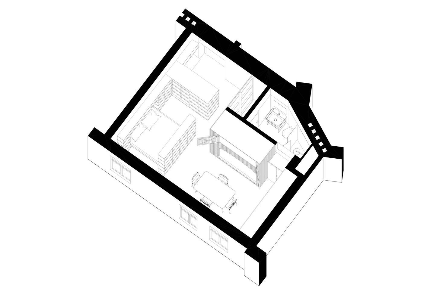 so do mat bang can ho nho living in a box