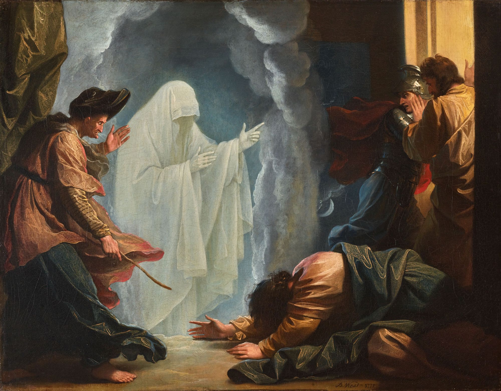 Saul and the Witch of Endor của Benjamin West hoi hoa hon ma