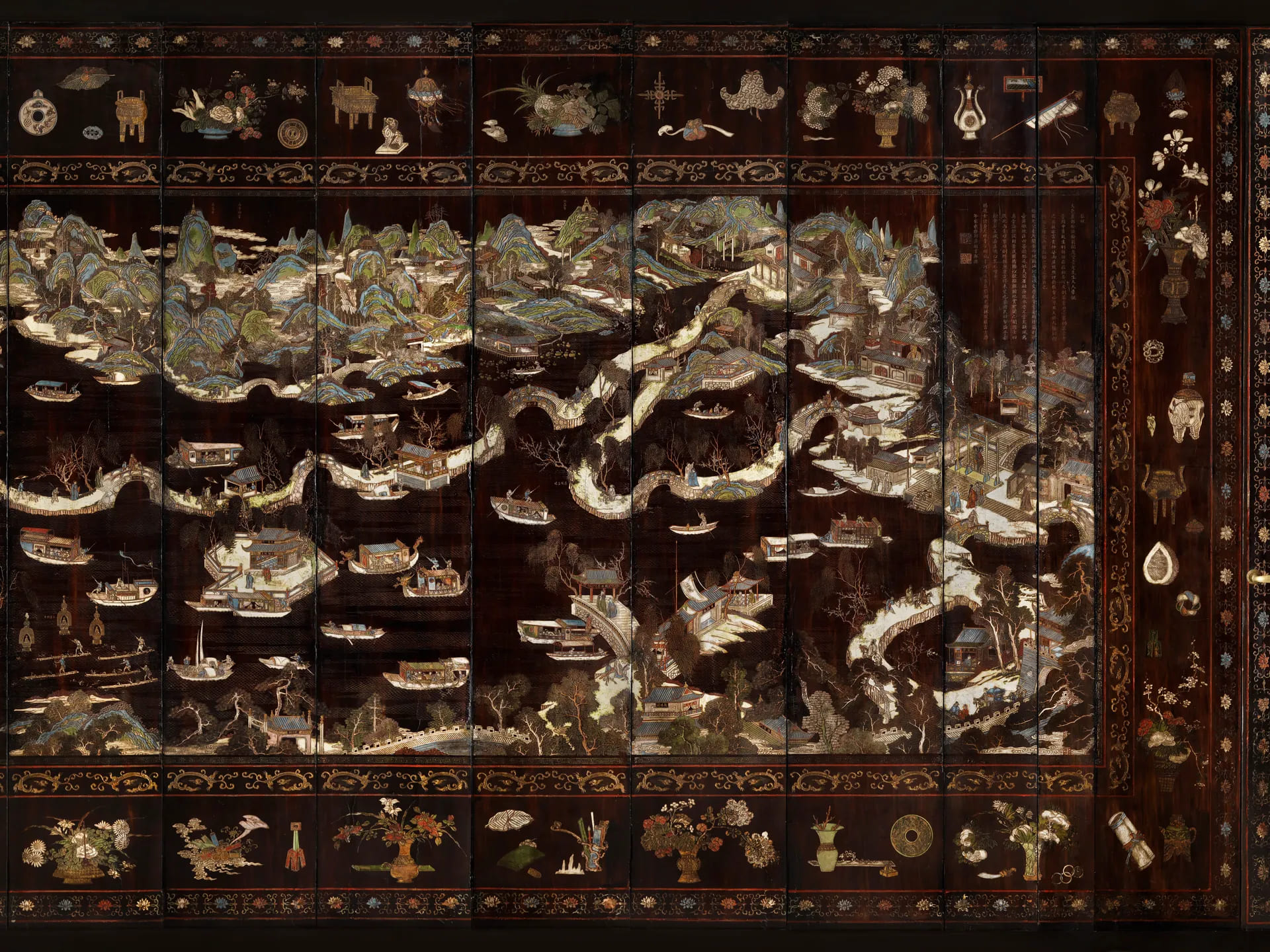 lich su binh phong folding screen history paravent
