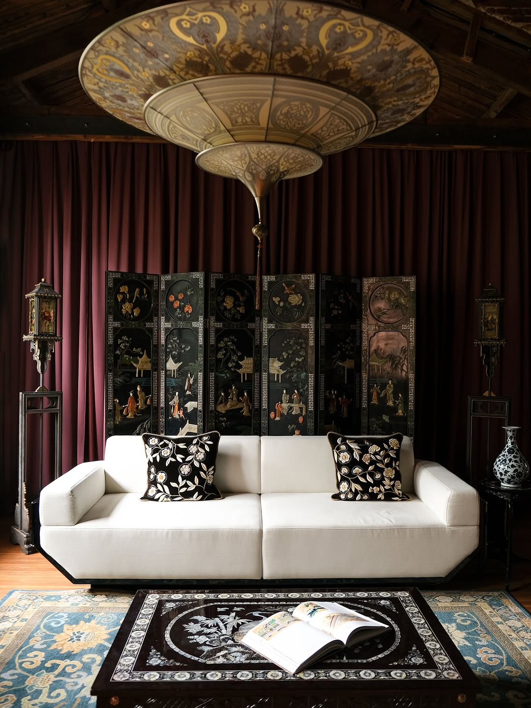 noi that phong khach chinoiserie