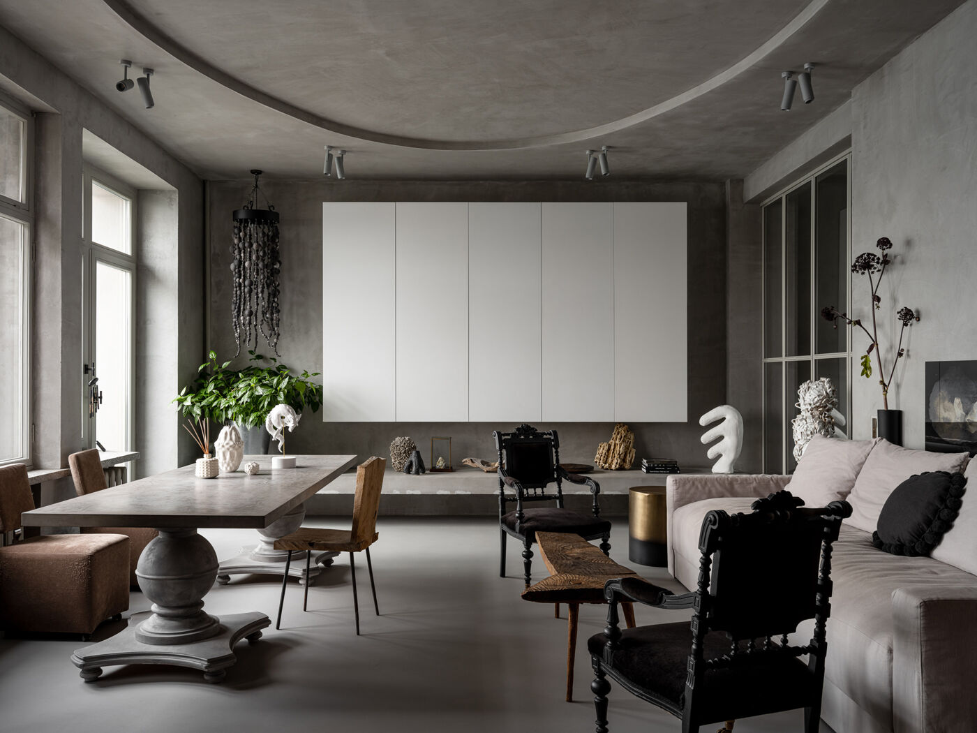 can ho moscow cai tao son hieu ung noi that phong khach Natalia Belonogova