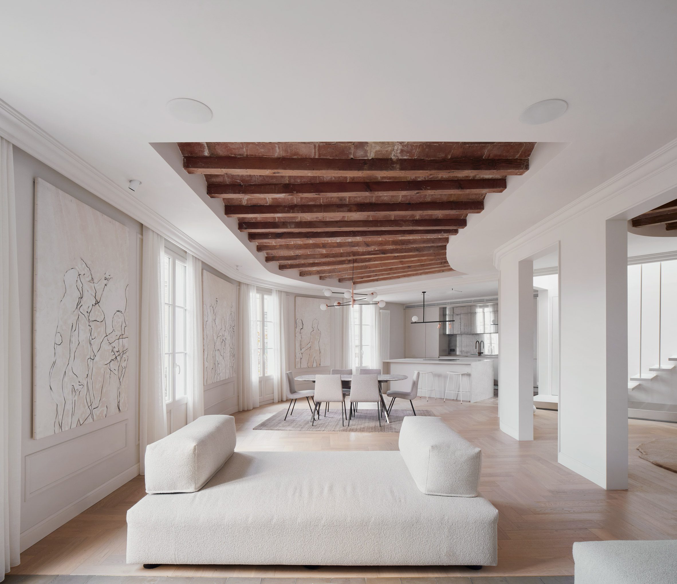 can ho barcelona cai tao ap mai noi that phong khach nha bep