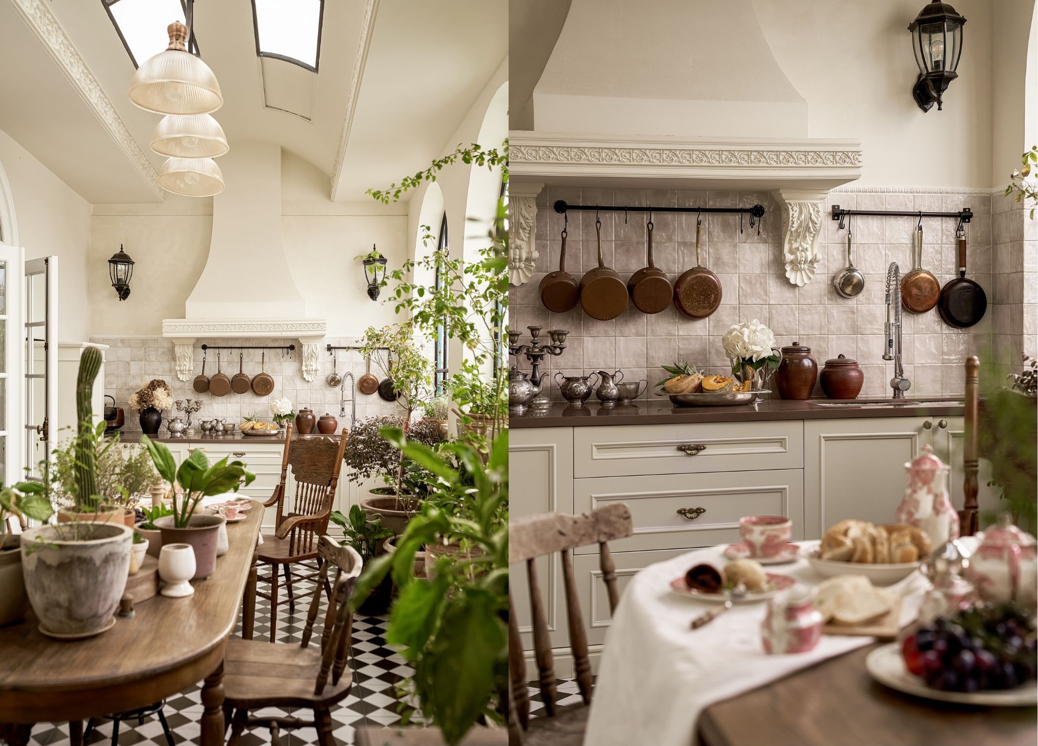 noi that co dien nha bep vintage len decor