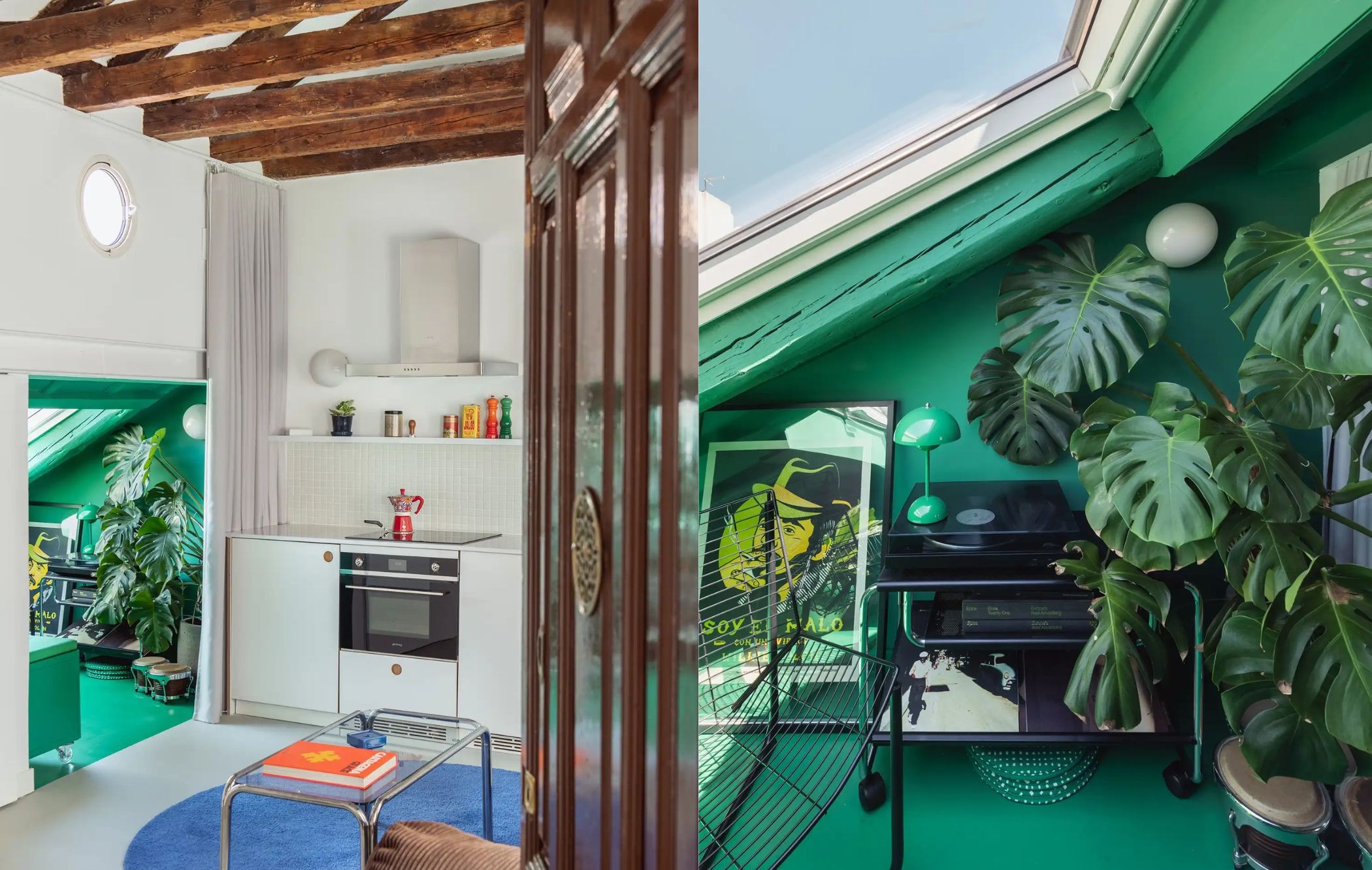 can ho ap mai madrid noi that phong khach Midori Arquitectura san thuong vuon ngoai that