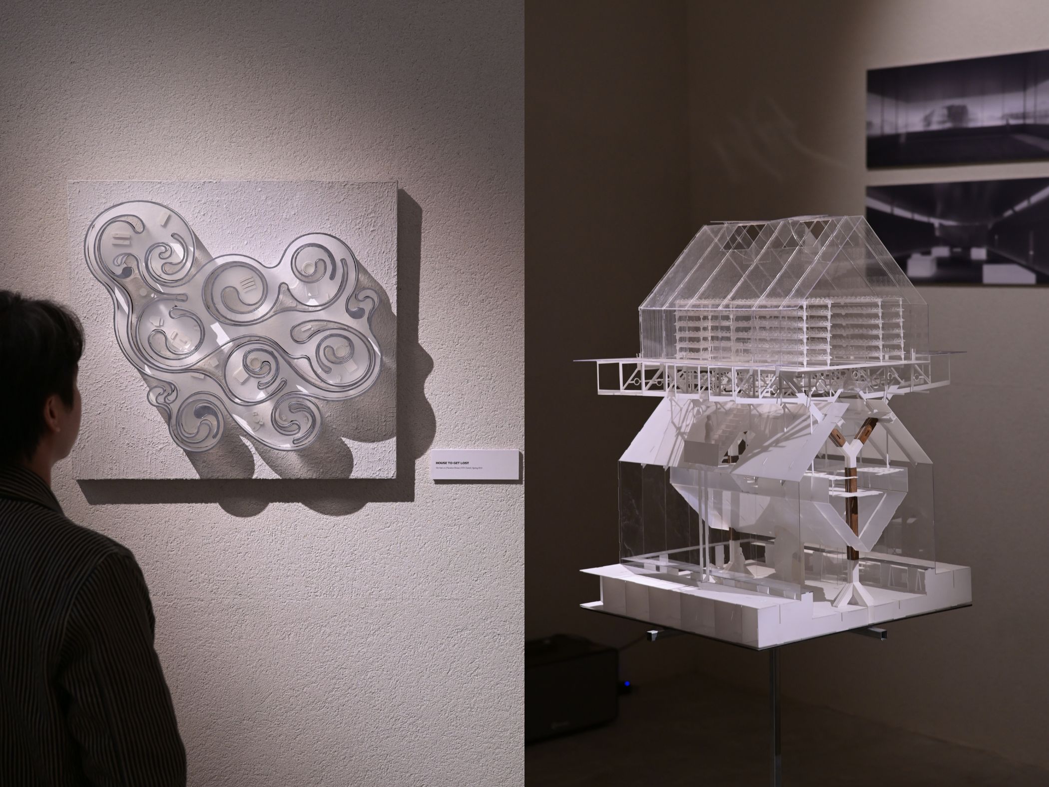 mo hinh kien truc suong mu trien lam grayscale khoa vu