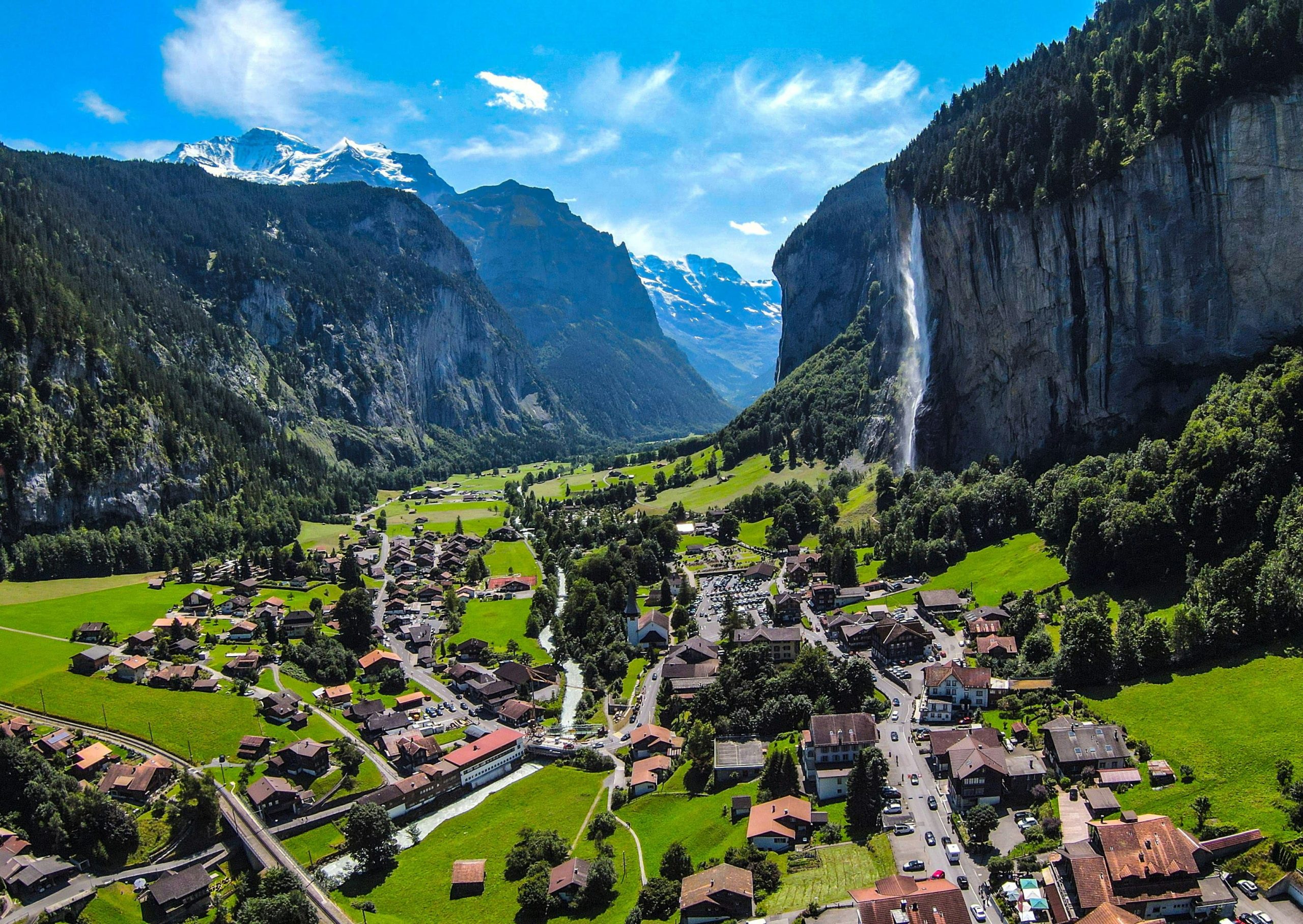 Alps Bernese thung lung Lauterbrunnen Bernese Oberland Switzerland Swiss