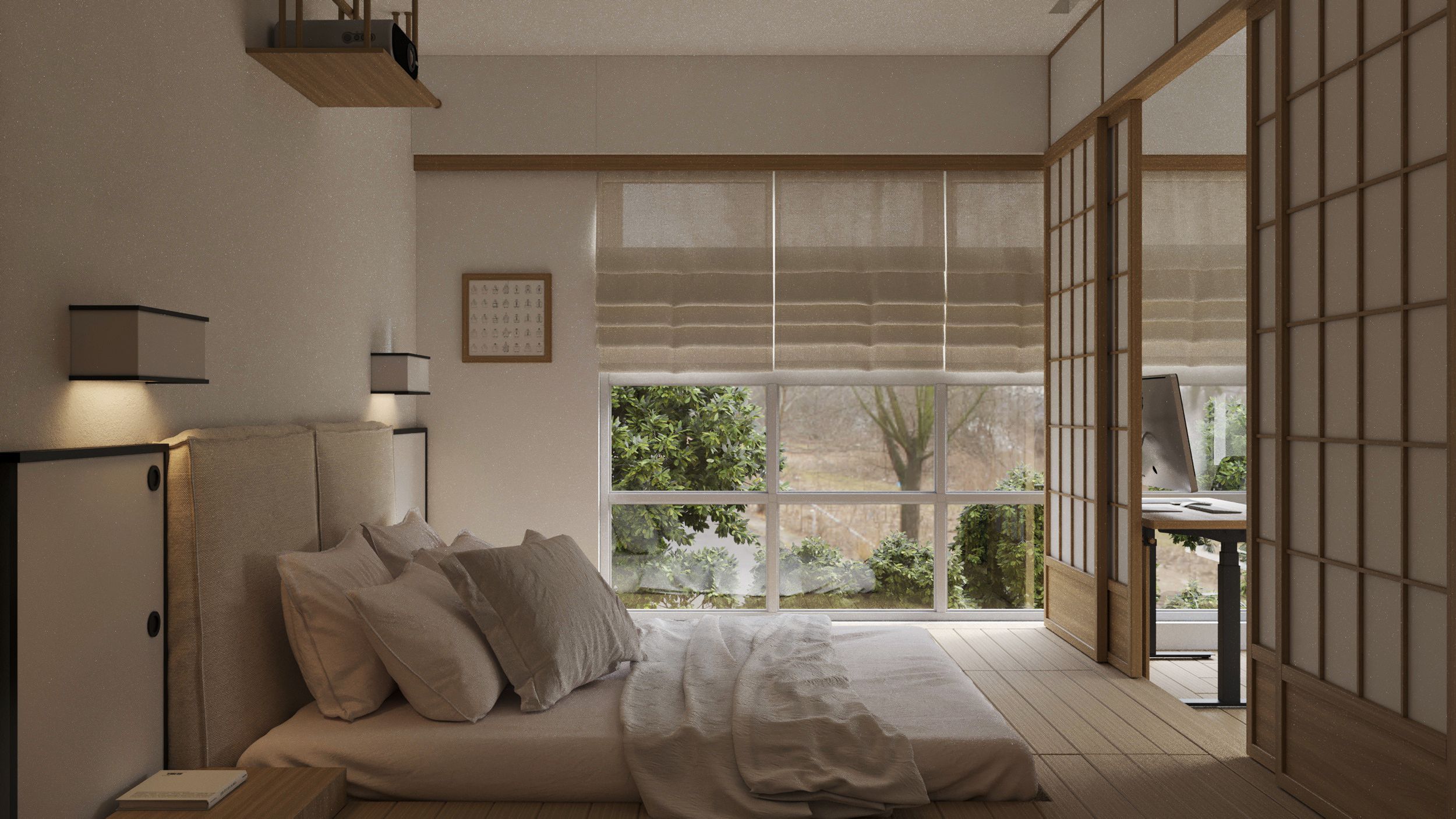 oh.hi studio can ho h3d7 noi that phong ngu san go