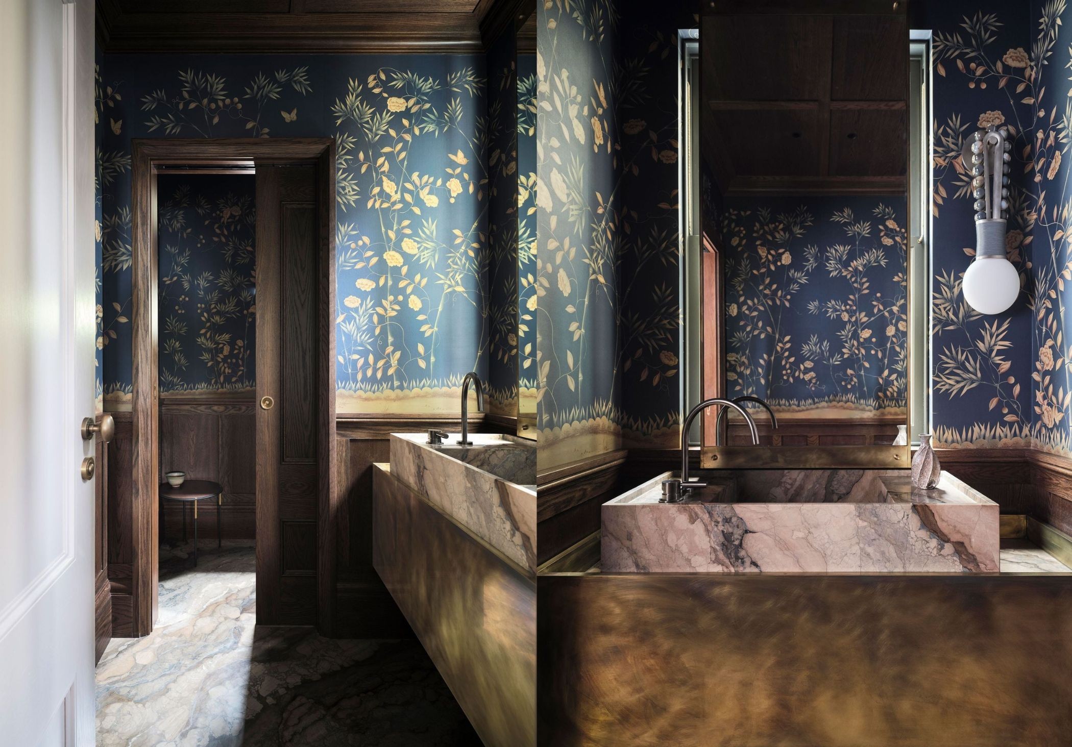 cai tao nha uc kilmory house noi that nha ve sinh giay dan tuong de gournay